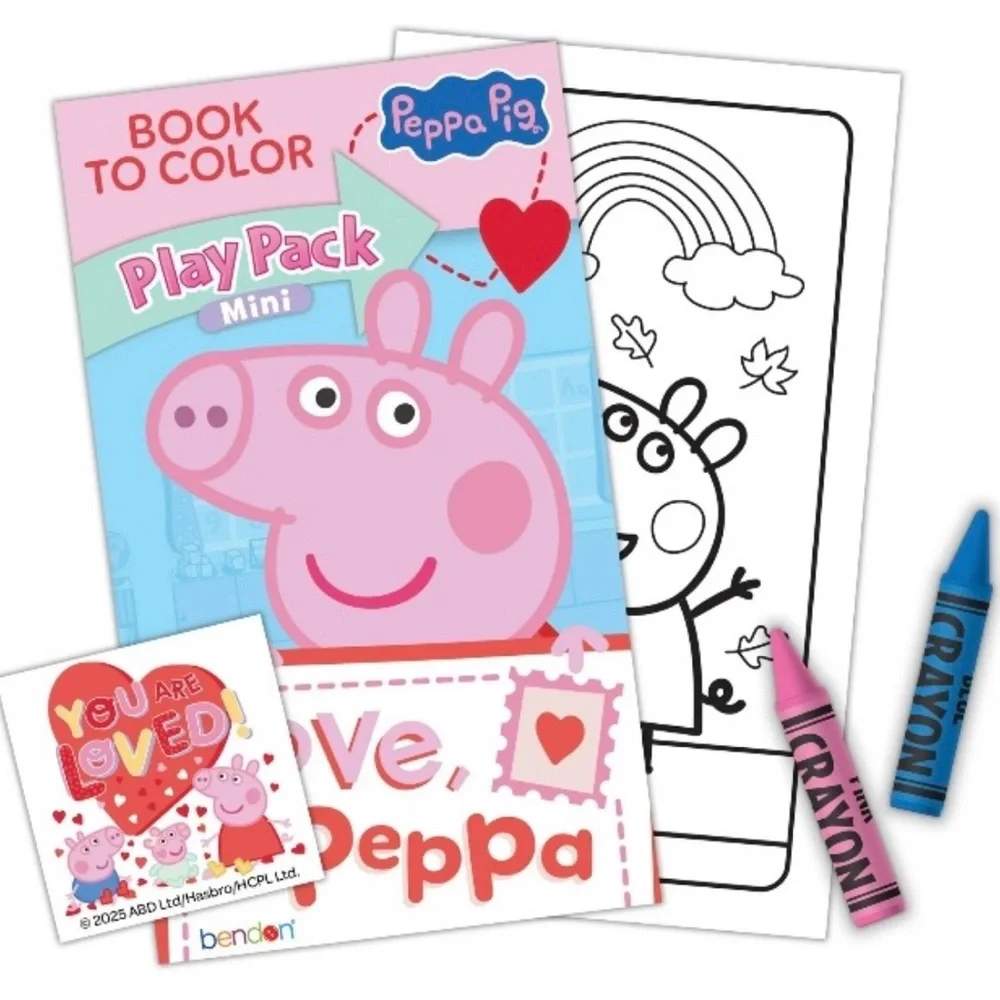 💞 New Pack of 8 Peppa Pig Mini Coloring Play Packs Party Favors